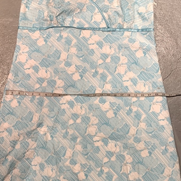 studio 1940 Retro Feminin Floral Blue White Silver A-Line Midi Dress size L/XL - Picture 11 of 11